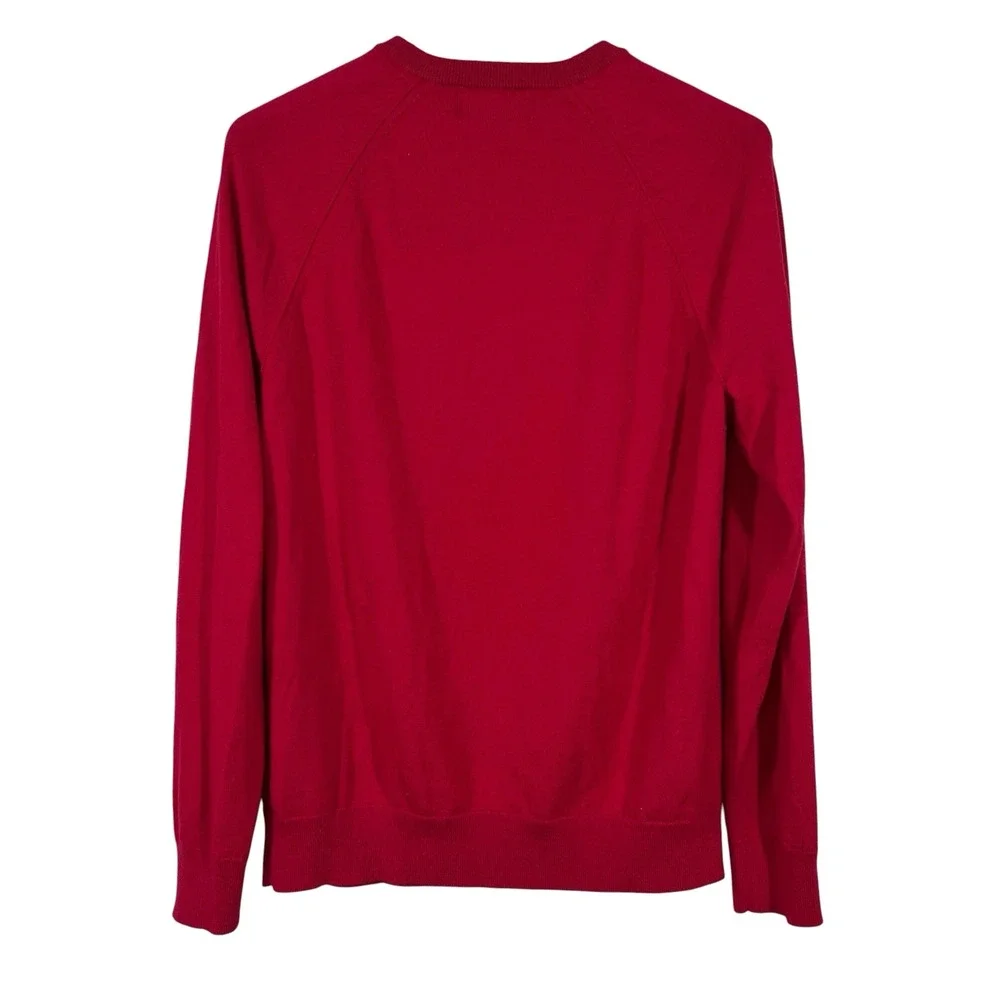 Banana Republic Baruffa Merino Wool Sweater Mens L TALL Red Extra Fine Knit